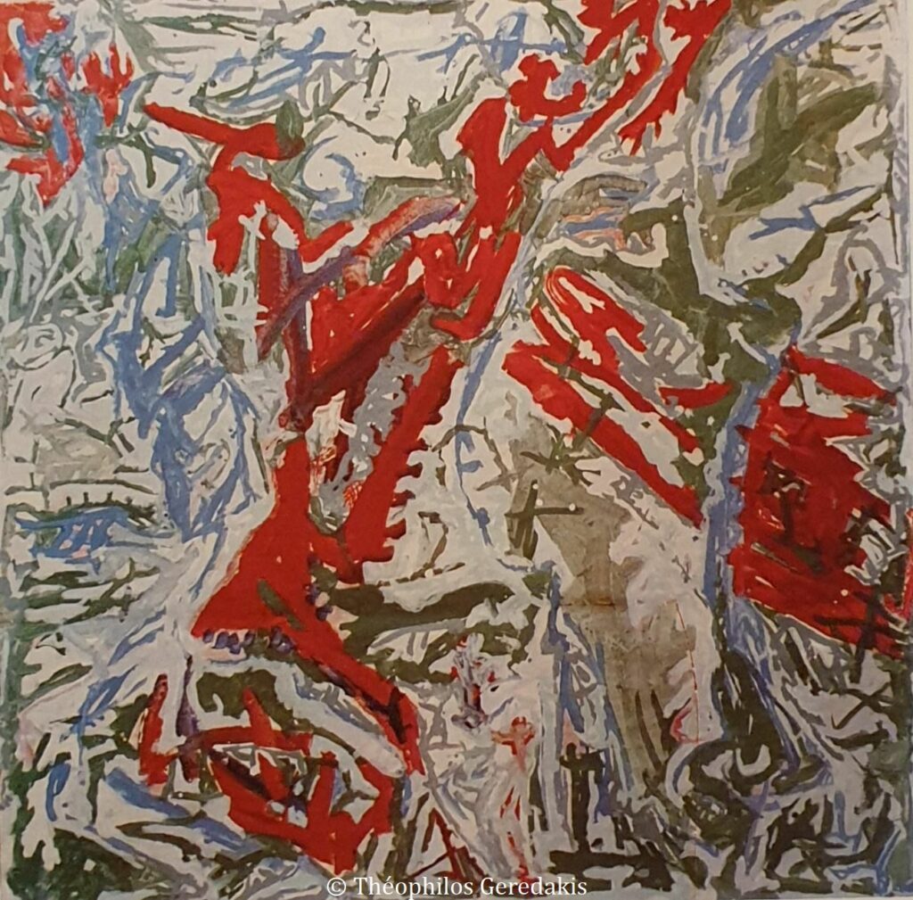 peinture abstraite en rouge